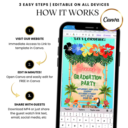 Tropical Luau Digital Video Invitation with Music