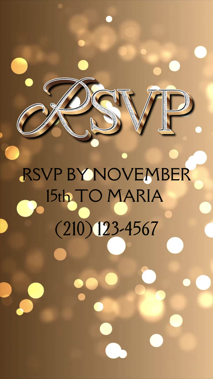 Birthday Dinner Celebration Video Invitation | Digital Luxe Party Invite | Editable Online Template