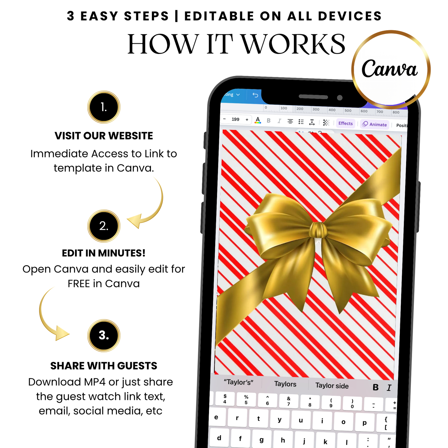 String lights wooden video invitation template