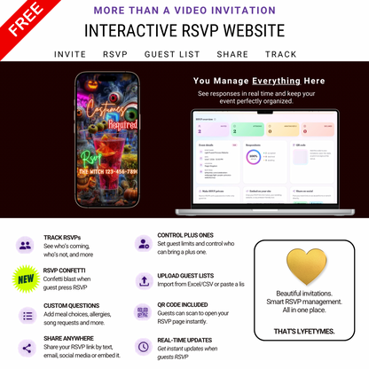Halloween Video Invitation | Monster Animated Invite | Editable Halloween Bad and boozy Mobile Evite