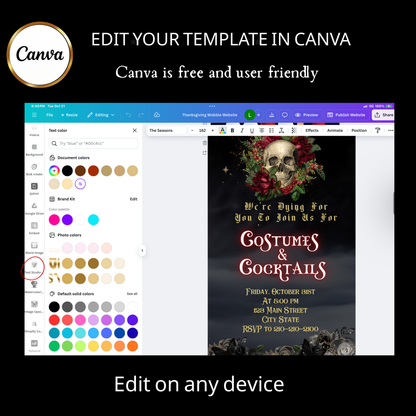 Halloween-Videoeinladung | Animierte digitale Halloween-Einladung | Bearbeitbare Canva-Einladungsvorlage
