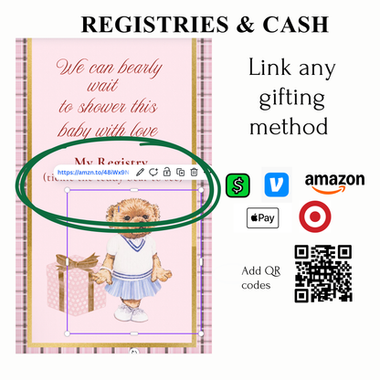 Pink Polo Ralph Lauren Baby Shower Invitation Website | Animated Classic Polo Girl Baby Shower Invite with Rsvp tracking