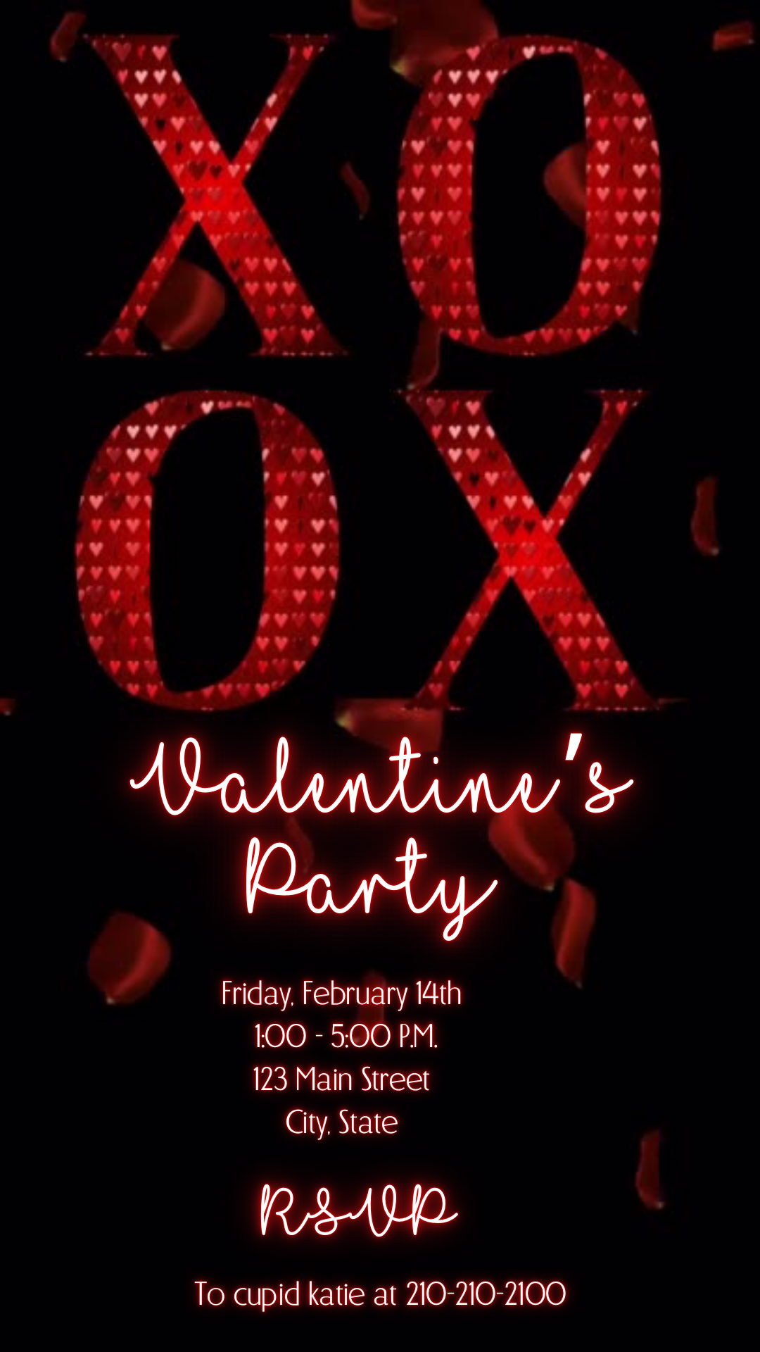 Valentines Day Party Video Invitation | Digital Galentines Day Invite | Editable Canva Evite Template