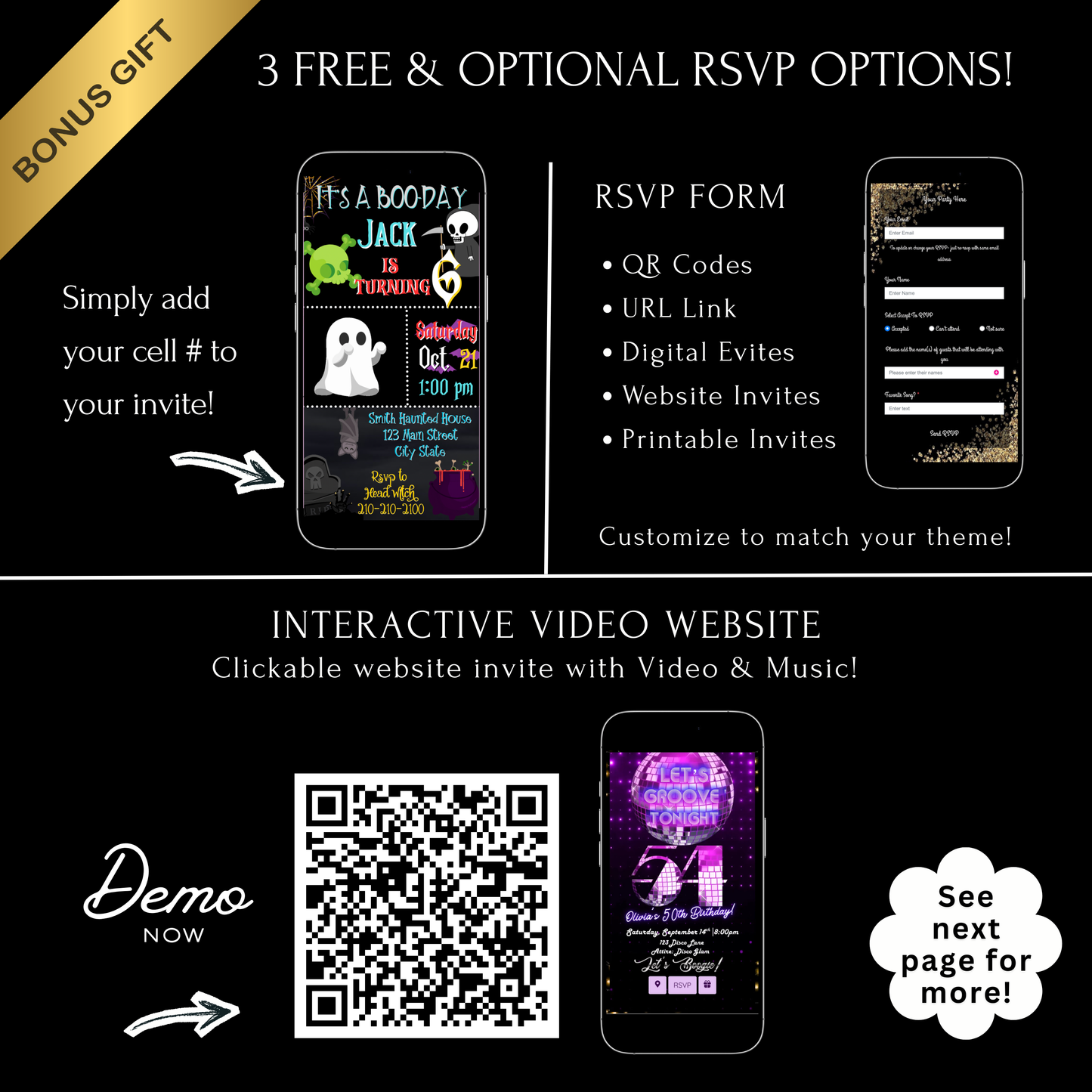 Halloween Video Invitation | Animated Halloween Digital Evite | Editable Canva Invite Template