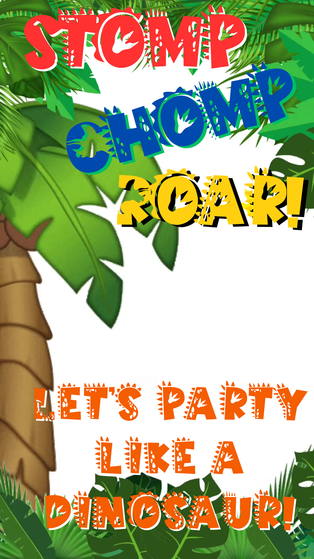 Prehistoric volcano dinosaur birthday video invite card