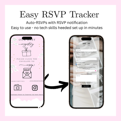 Over the Moon Baby Shower Mini Website | Canva Editable Template | Its a Girl Video Invite