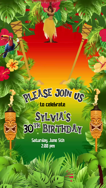 Editable Island Party Evite Evite