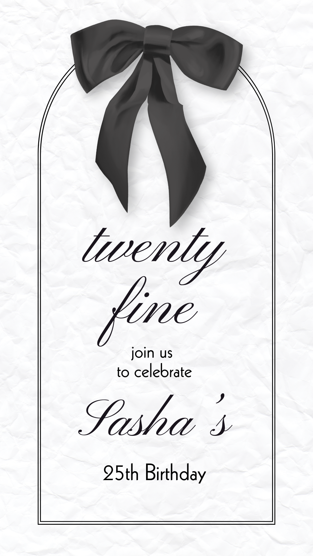 Elegant Twenty Fine Birthday Party Video Invite Canva Editable