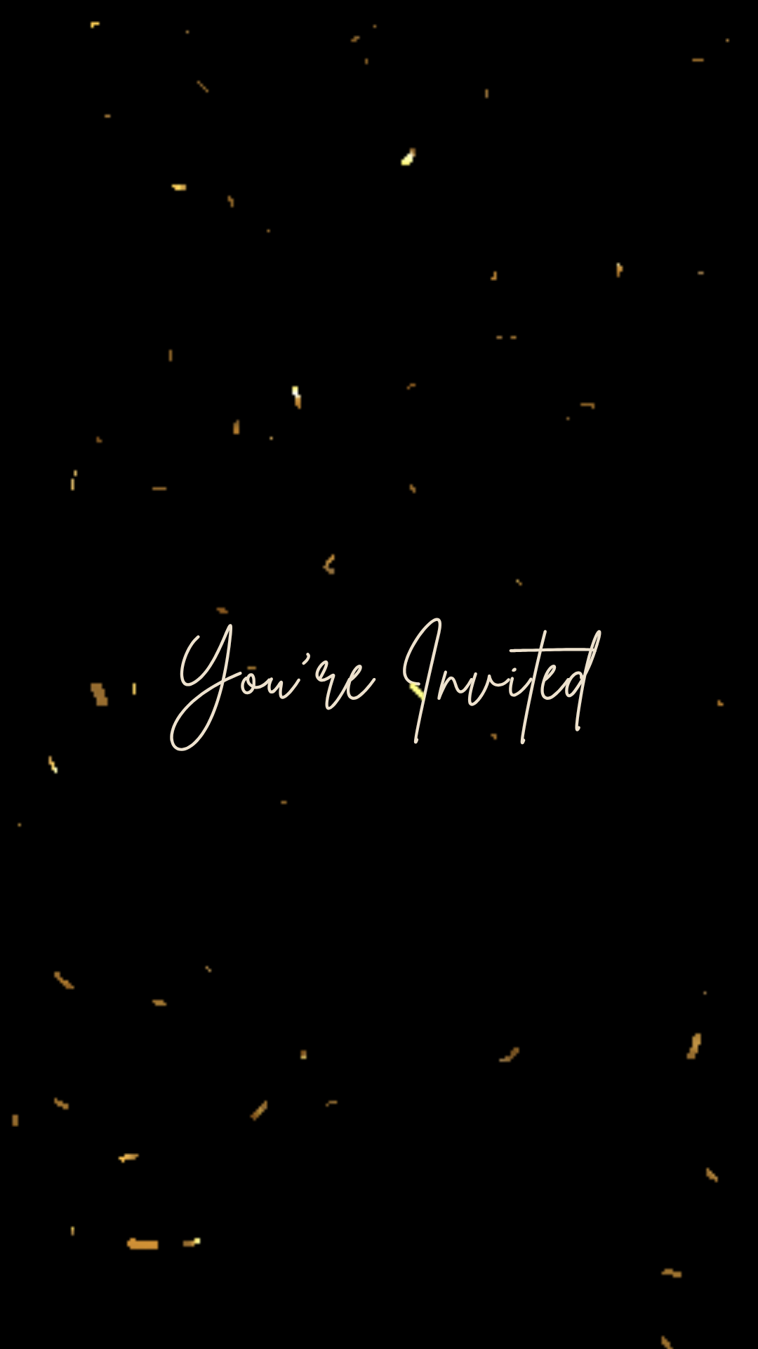 Elegant Balloon Birthday Party Video Invitation – Gold Confetti Animated Evite Canva Editable