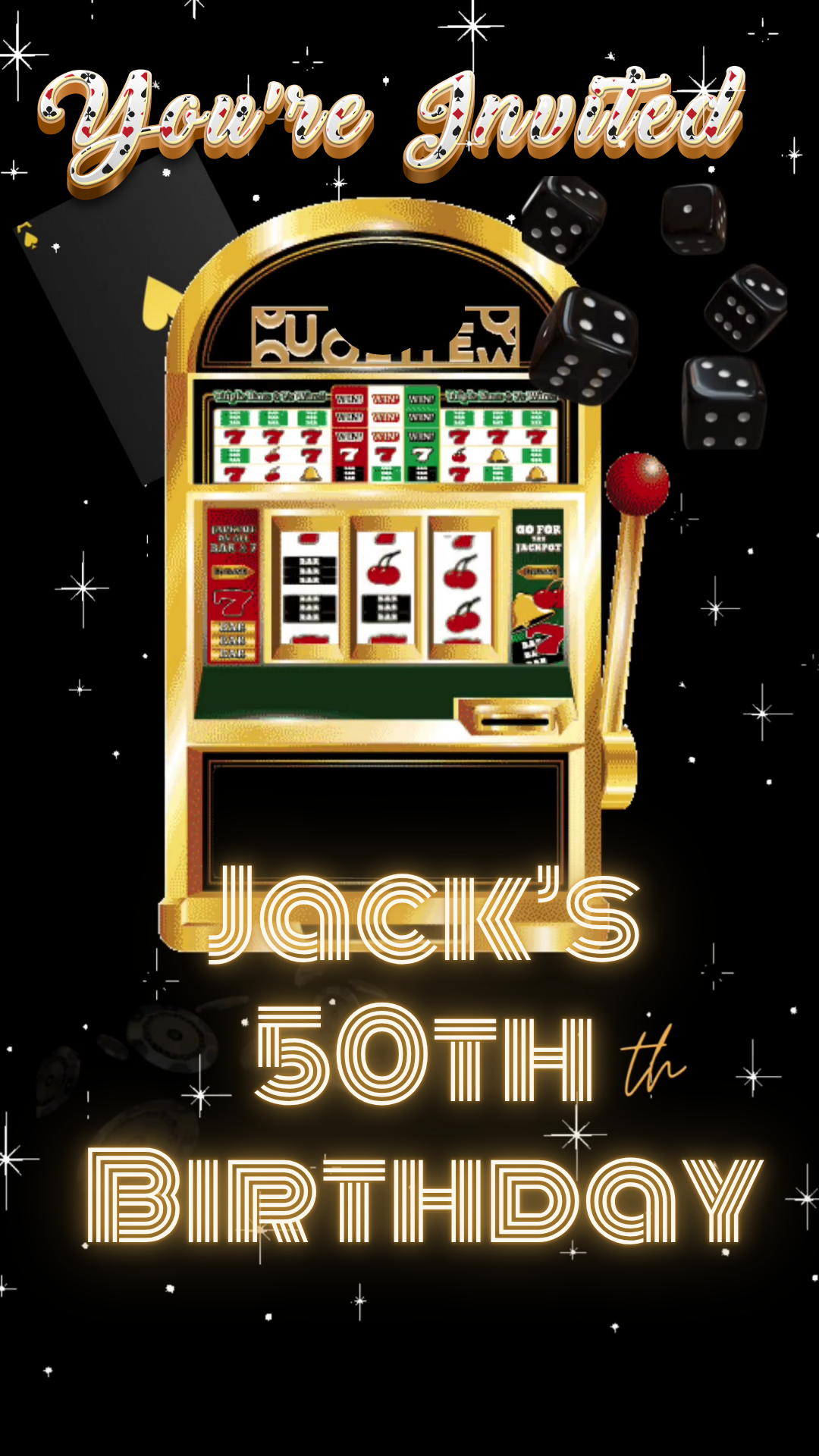 Jackpot Casino Night Video Invite – Poker Party Animated Template Instant Download