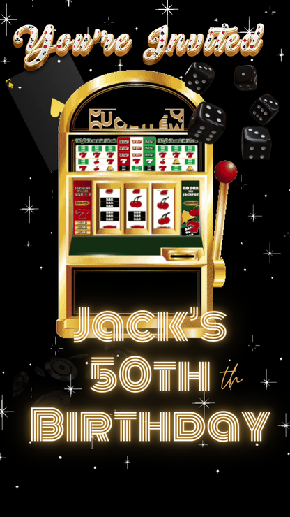 Jackpot Casino Night Video Invite – Poker Party Animated Template Instant Download