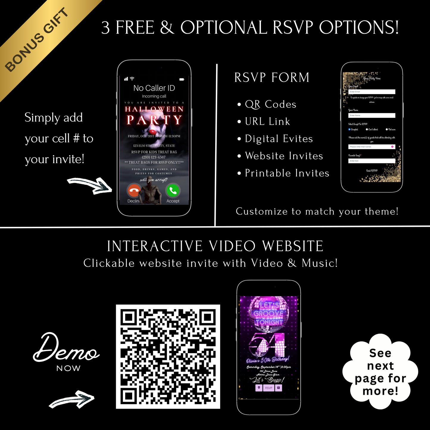 Halloween Video Invitation, Scary Clown Animated Invite, Editable Halloween Party Mobile Evite