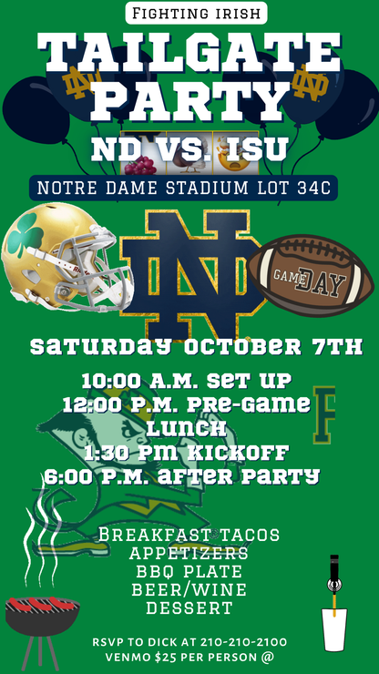 ND game day digital video invite card stadium