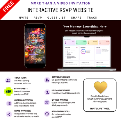 Halloween Video Invitation | Monster Animated Invite | Editable Halloween Bad and boozy Mobile Evite
