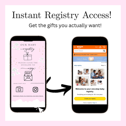 Over the Moon Baby Shower Mini Website | Canva Editable Template | Its a Girl Video Invite