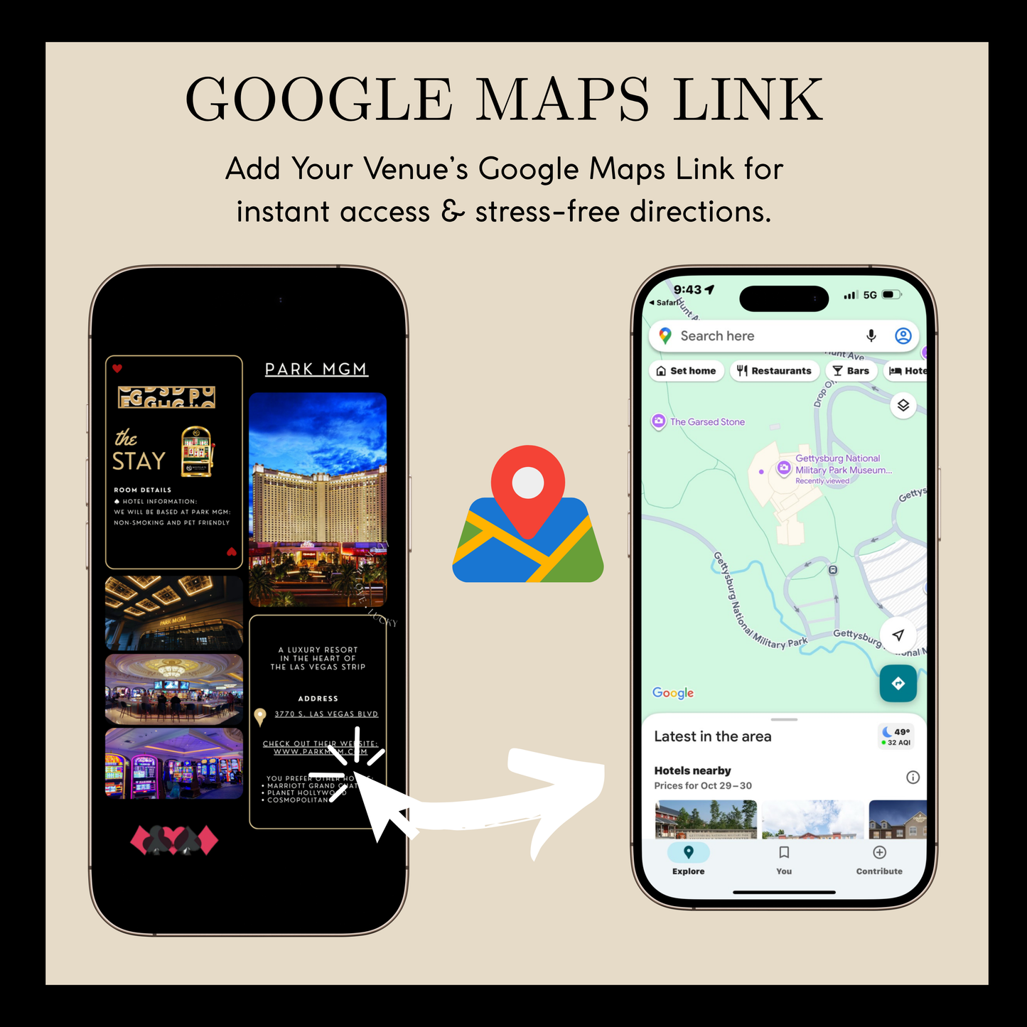 Las Vegas Website Invitation | Las Vegas RSVP Itinerary Website | Canva Website Template