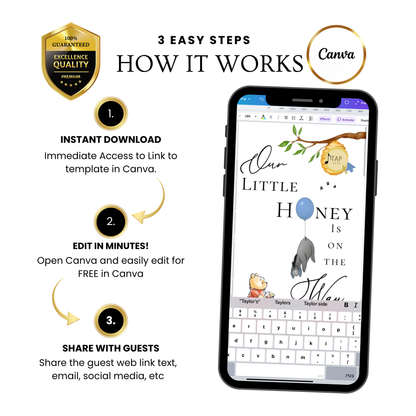 Winnie the Pooh Baby Shower Invite Website with RSVP