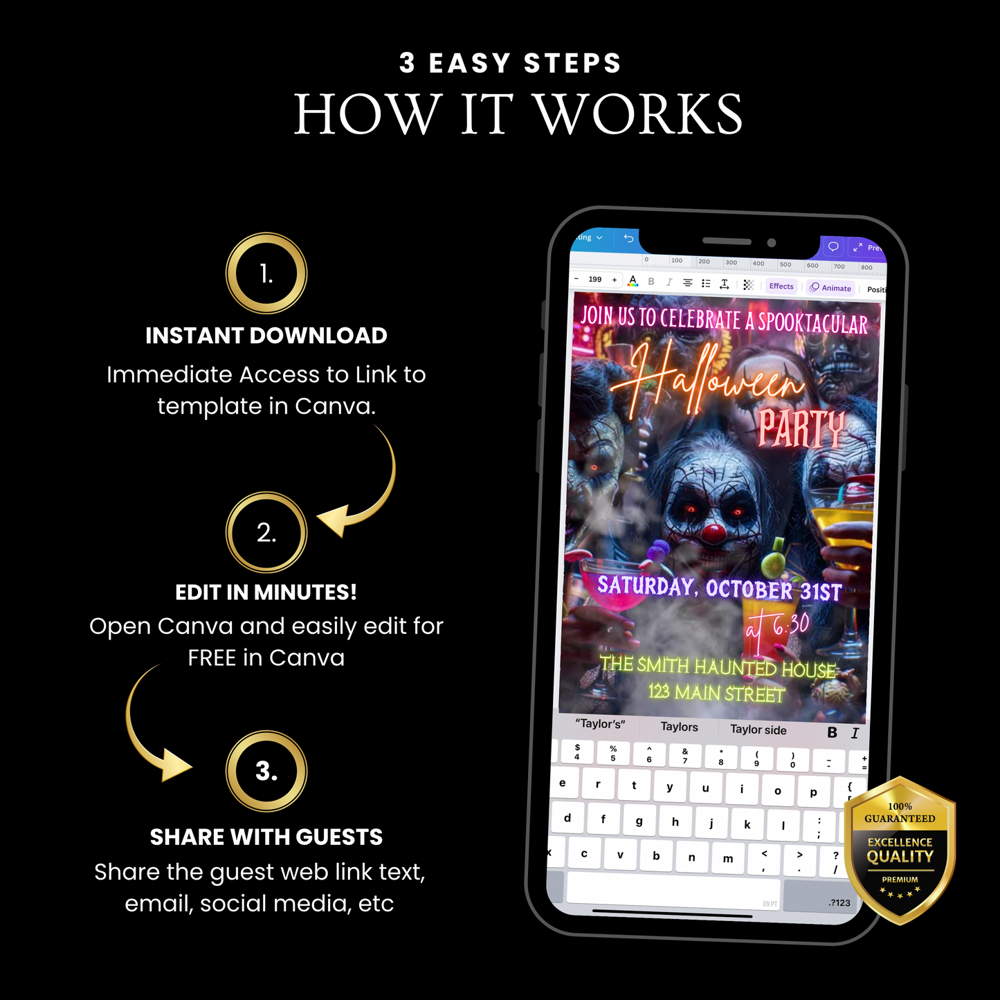 Halloween Video Invitation | Monster Animated Invite | Editable Halloween Bad and boozy Mobile Evite