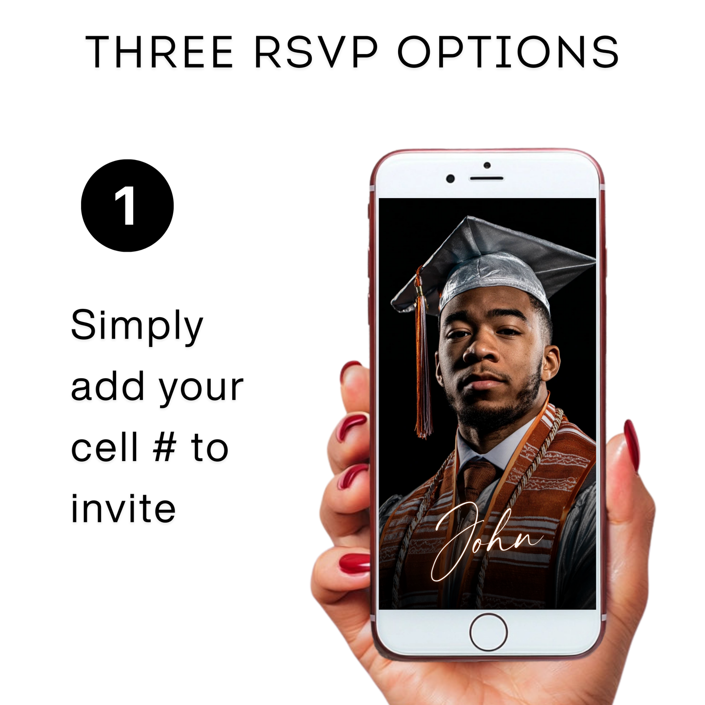Graduation Party Video Invitation | Class of 2026 Orange and Silver Invite for Him | Editable Online RSVP Evite Canva Template