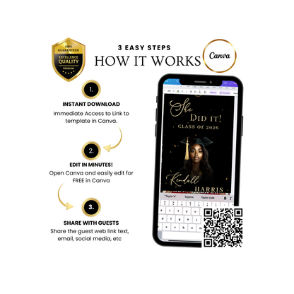 2026 Graduation Invitation Website RSVP Template with Music