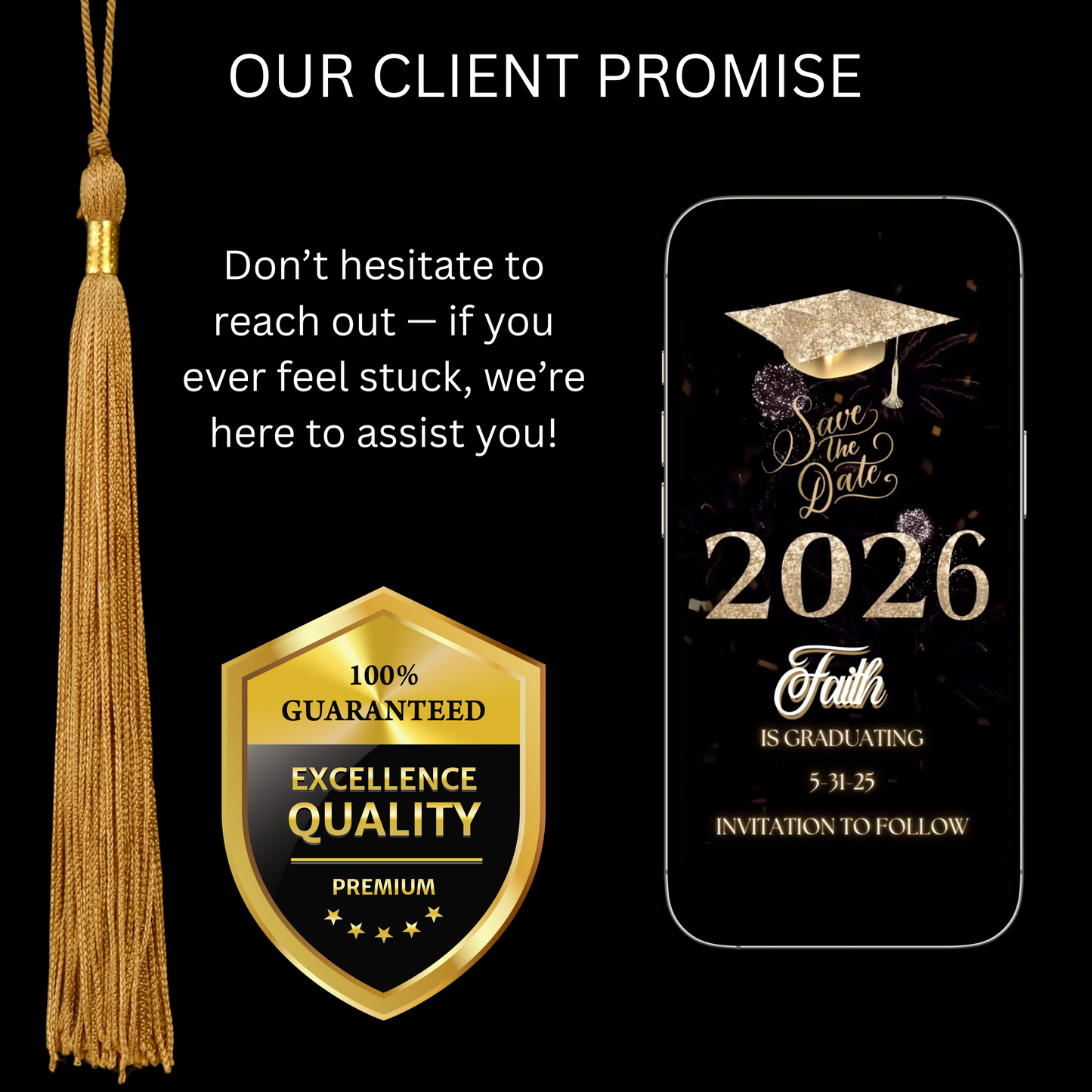 2026 Graduation Party Video Invitation | Digital Graduation Invite | Editable Online RSVP Evite Canva Template