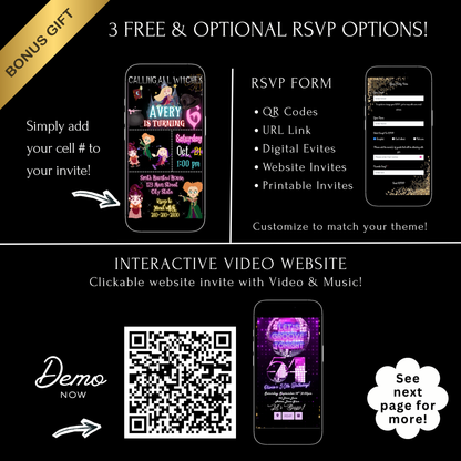 Halloween Video Invitation | Hocus Pocus Animated Halloween Digital Evite | Editable Canva Invite Template