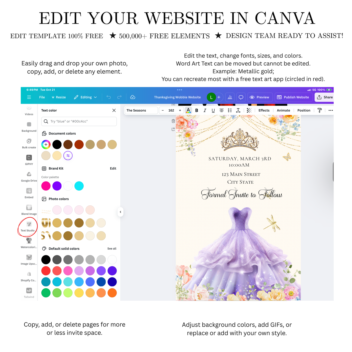 Pink Quinceanera Video Invite | Spring Sweet 15 Quince Invite | Editable Canva Evite Template