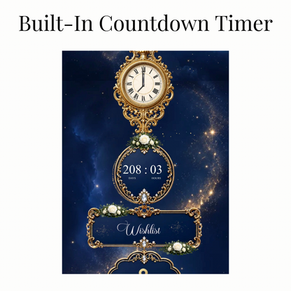 Navy and Gold Website Invitation with RSVP tracking