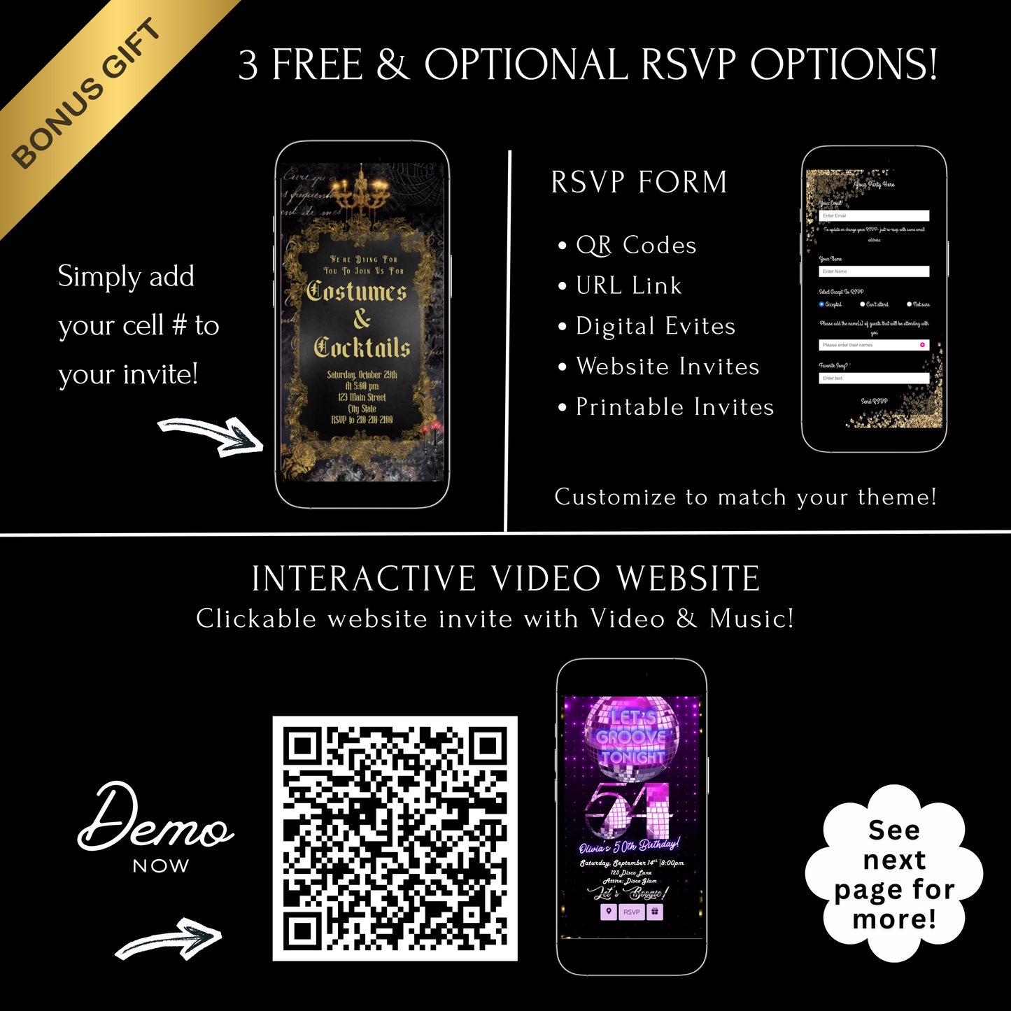 Halloween-Videoeinladung, Einladung zu Gothic-Cocktails und Kostümen