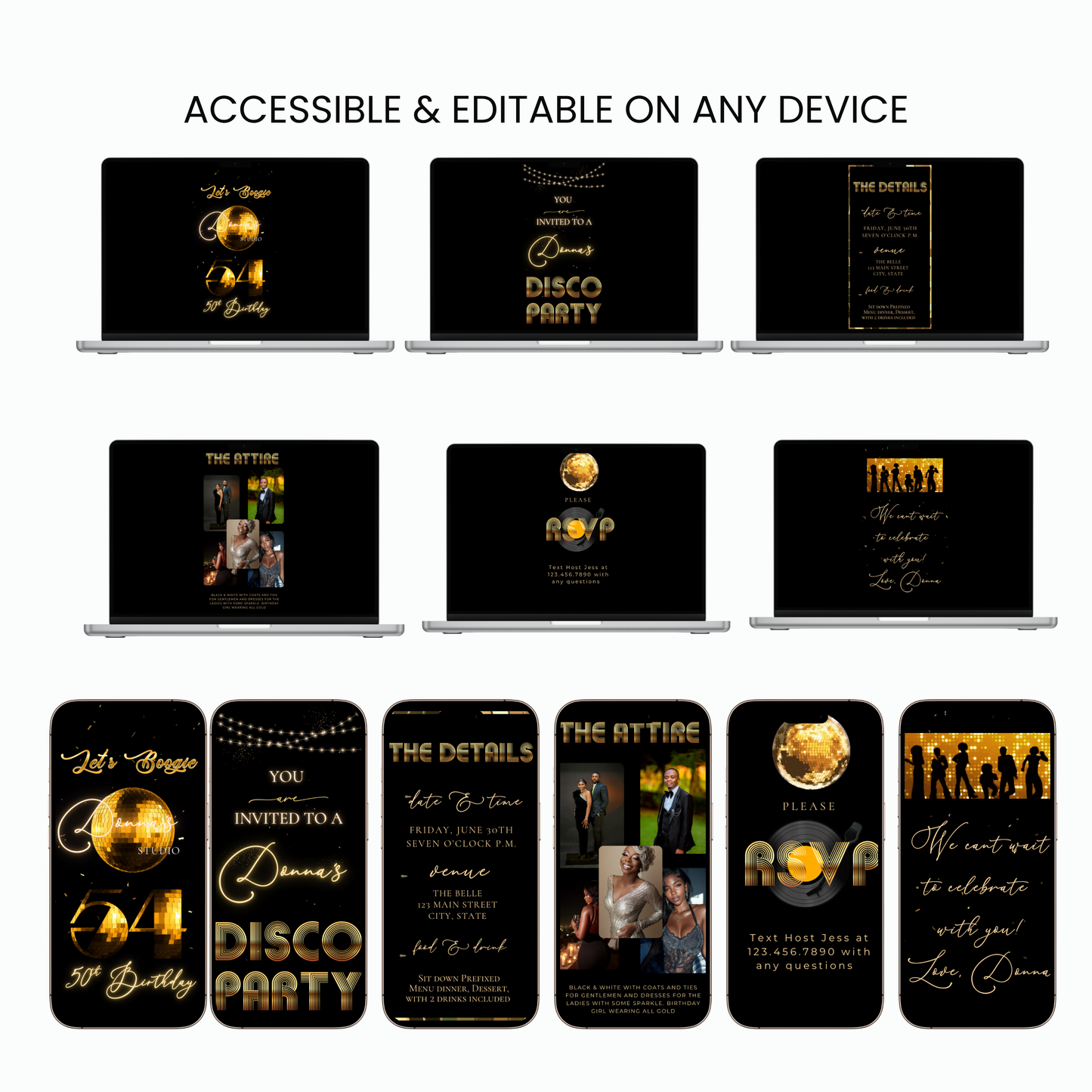 Studio 54 Disco Video Invitation - Disco Ball Studio 54 Birthday Invite