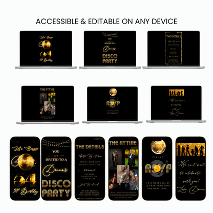 Studio 54 Disco Video Invitation - Disco Ball Studio 54 Birthday Invite