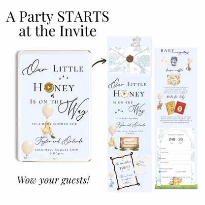 Winnie the Pooh Baby Shower Invite Website with RSVP