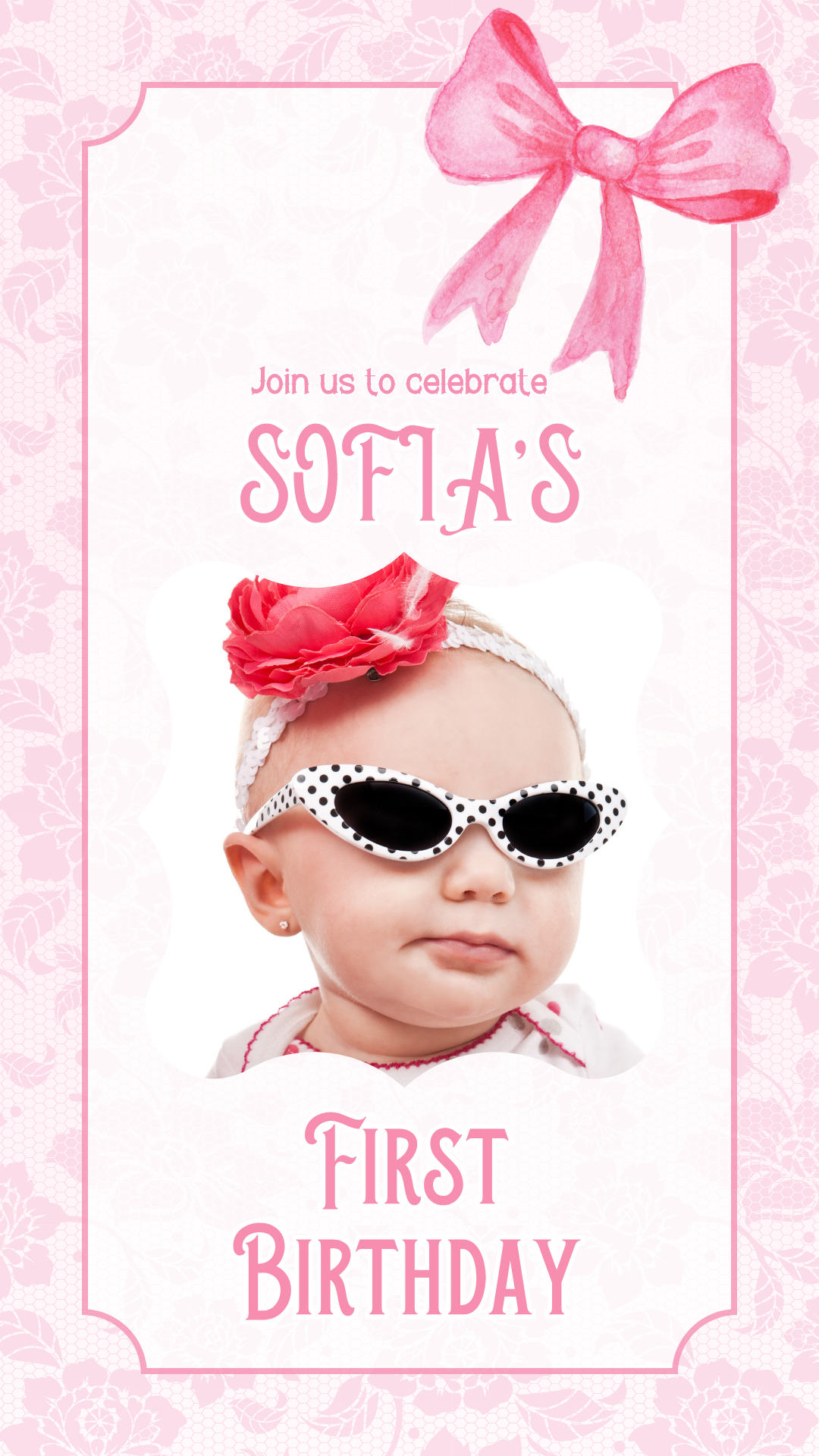 Animated baby first year video invitation trendy
