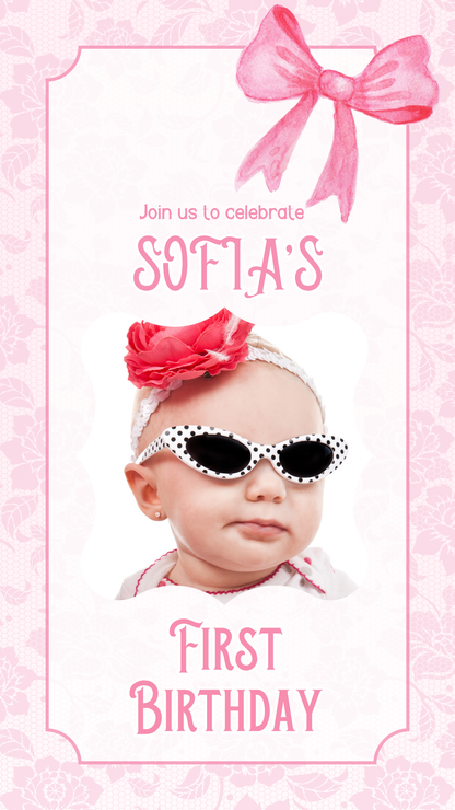 Animated baby first year video invitation trendy