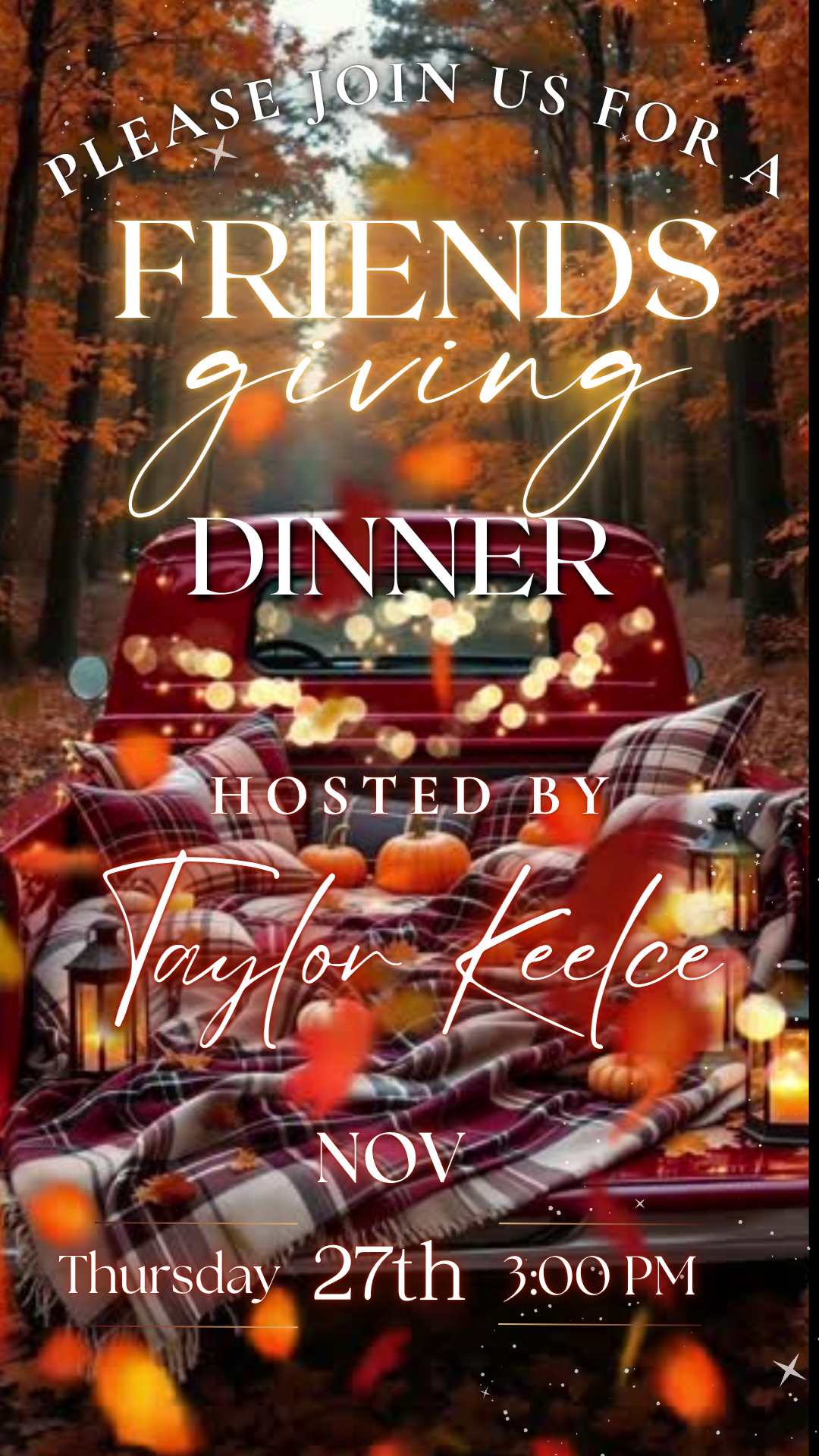 Customizable fall picnic party video invitation