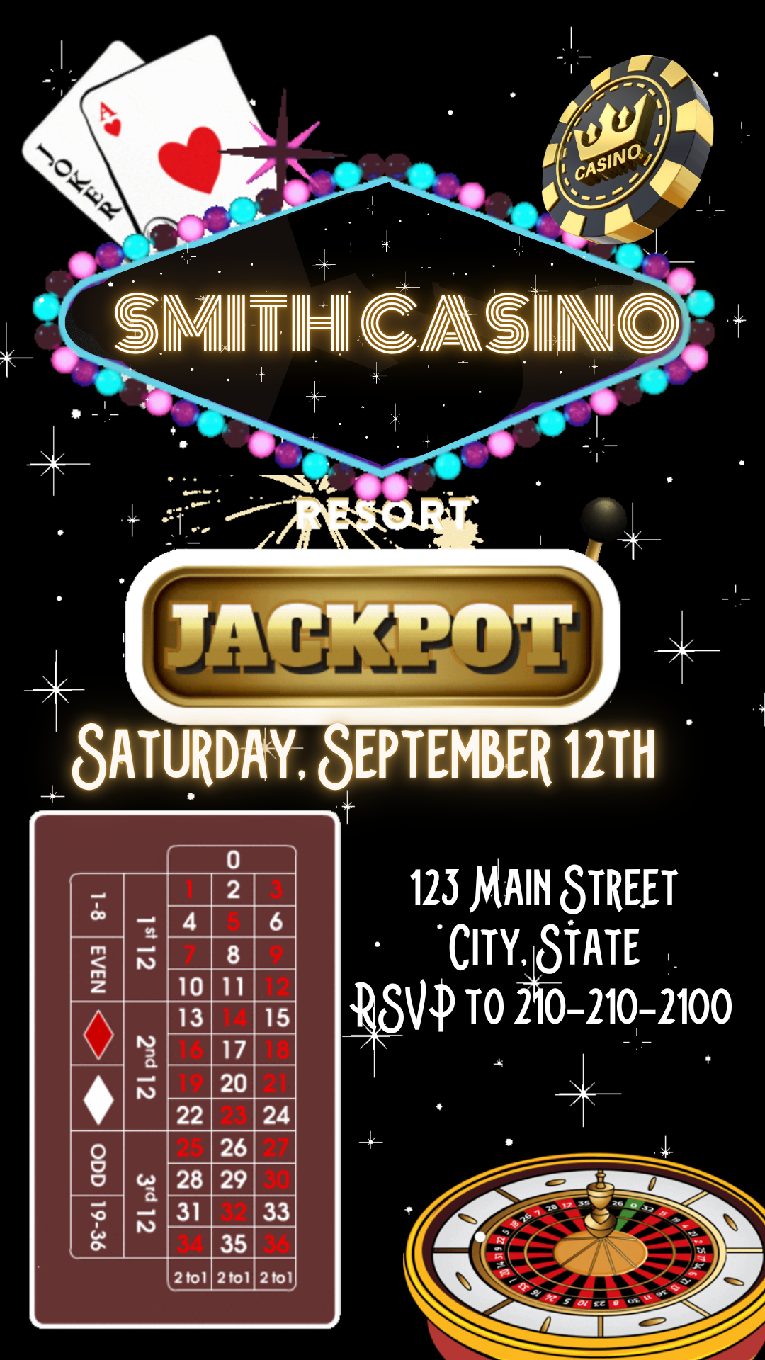 Vegas Theme Party Animated Evite Evite