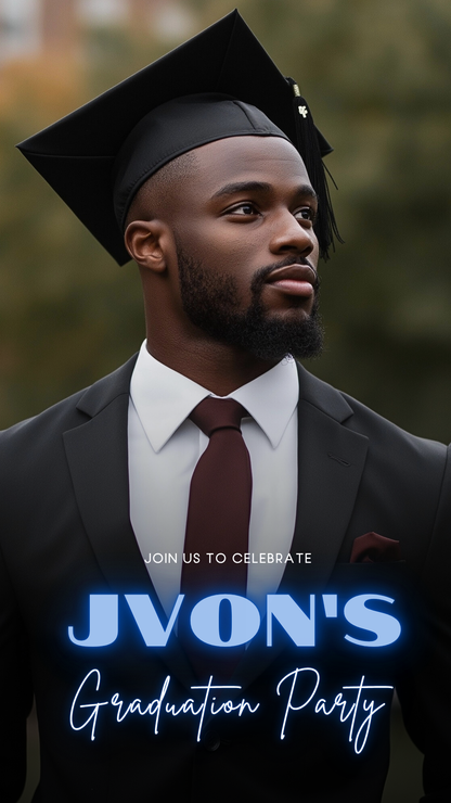 The Man The Myth The Legend Birthday or Graduation Video Invitation Canva Editable