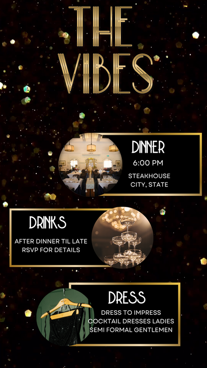 Chic Black & Gold Graduation Party Video Invitation Canva Editable
