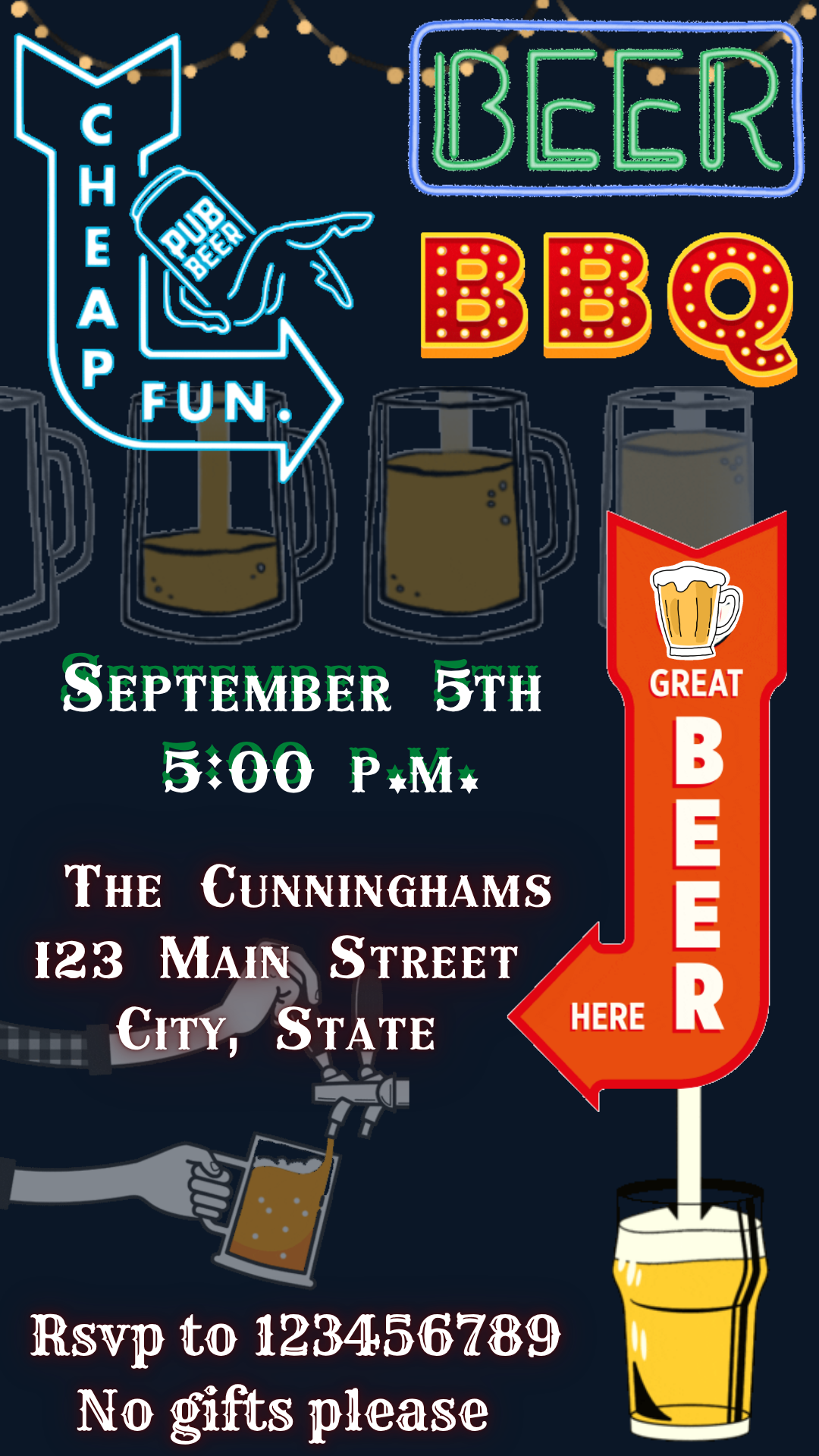 Digital barrel toast milestone video invitation template