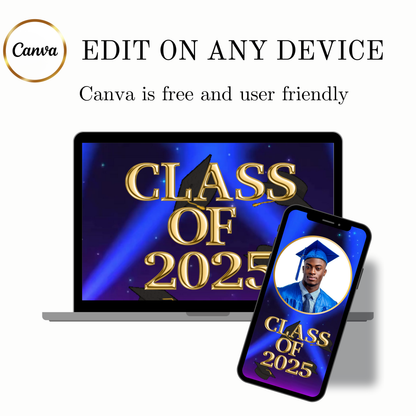 2026 Graduation Video Invitation |Editable Grad Animated Invite | Canva Video Evite Template