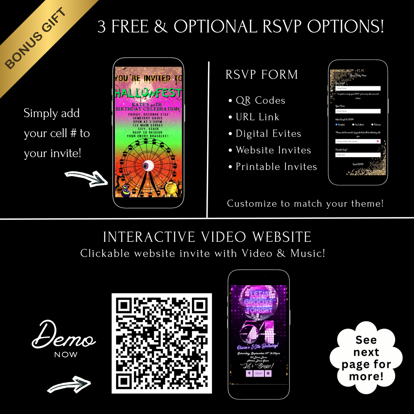 Halloween Video Invitation, Hallow Festival Animated Invite, Editable Halloween Party Mobile Evite