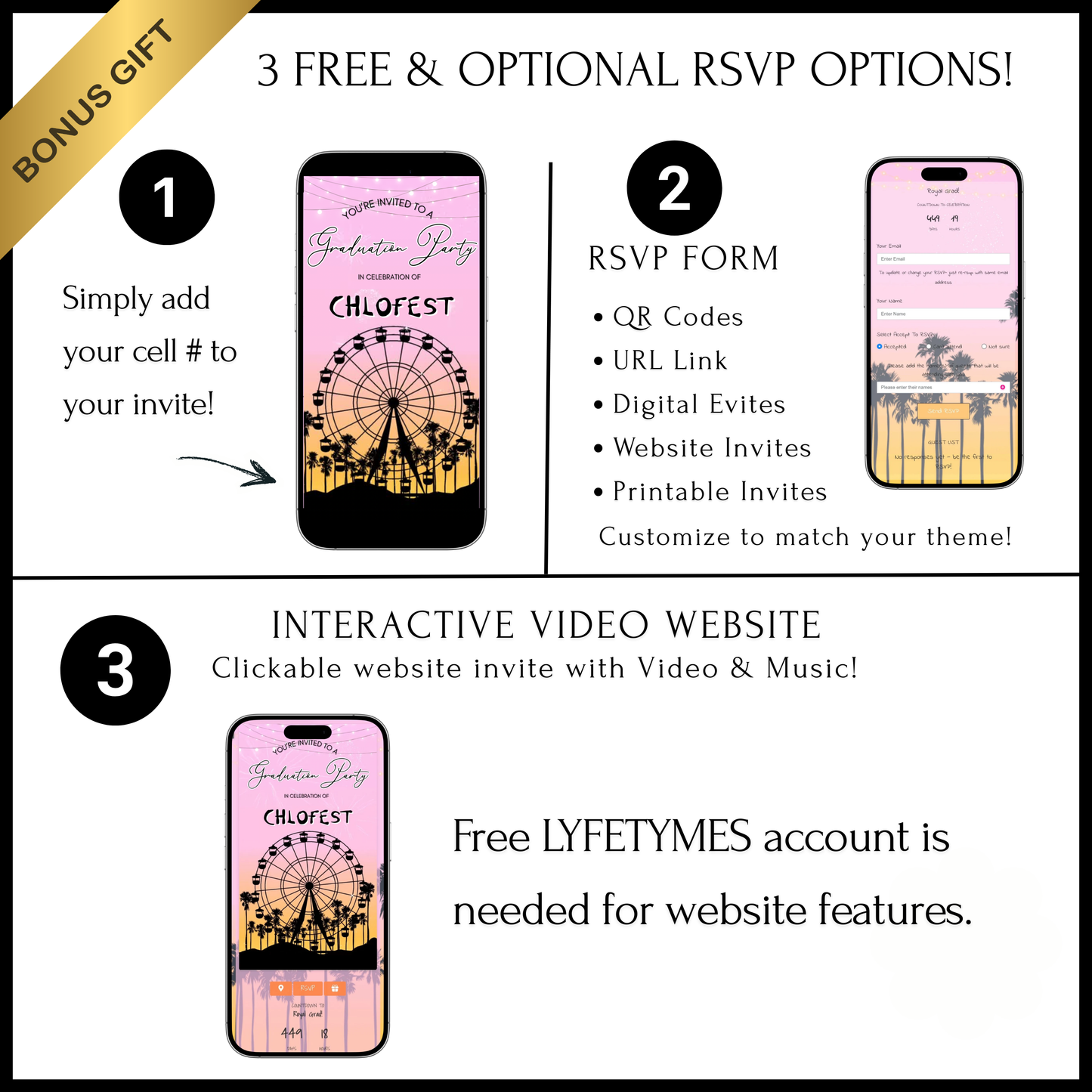 Coachella Video Invitation | Mobile Music Festival RSVP Website Animated Invite | Digital Invite Template