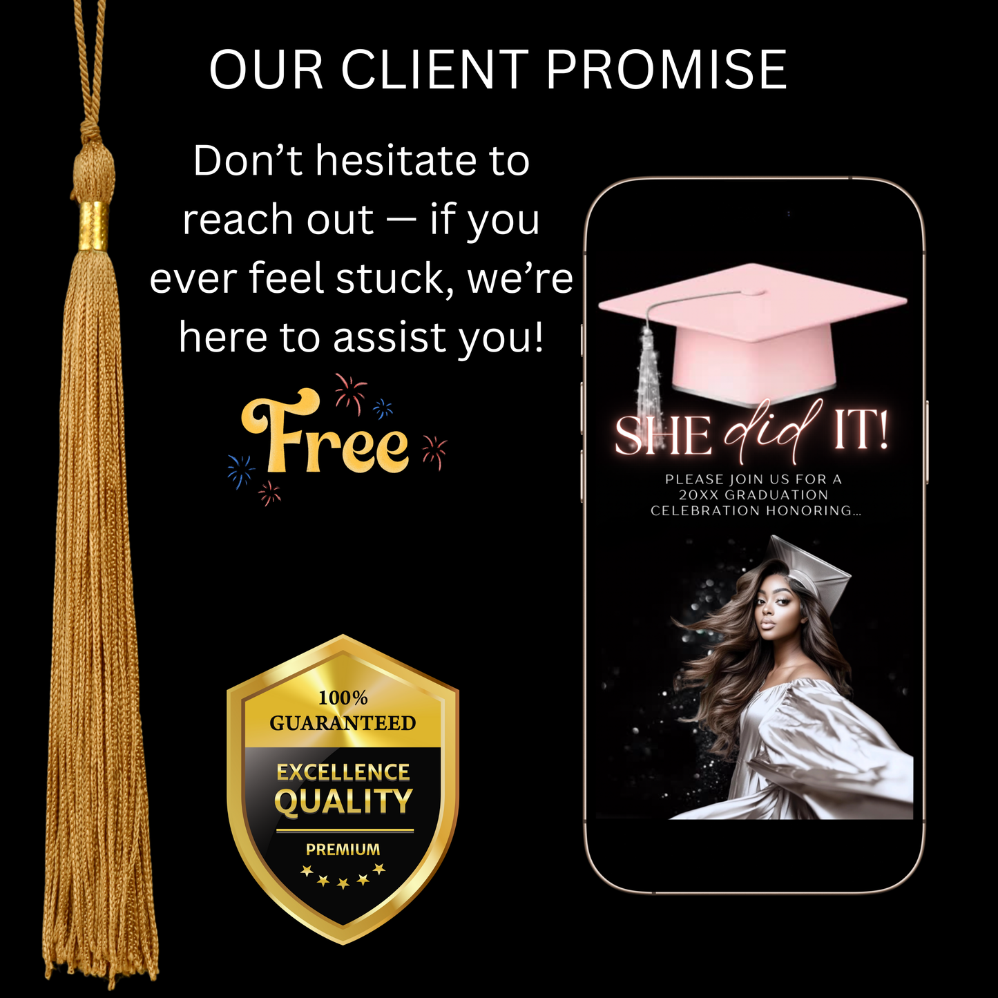 Graduation Party Video Invitation | Digital Graduation Invite for Her | Editable Online RSVP Evite Canva Template