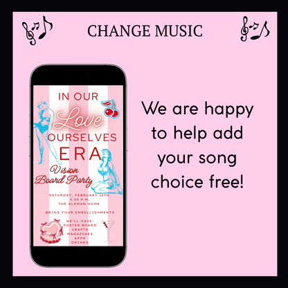 In my Love Era Valentines Party Video Invitation | Editable Canva Evite Template