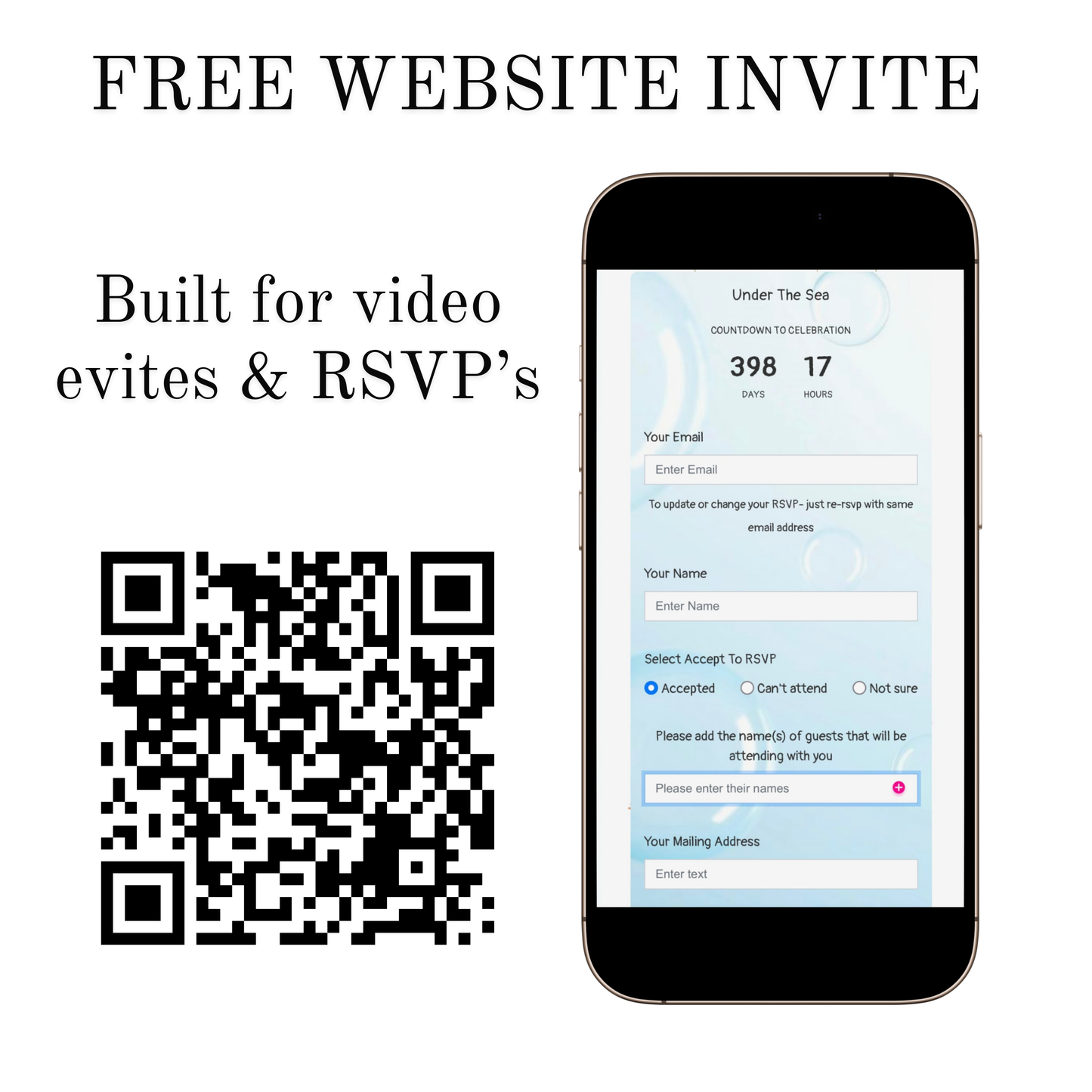 Under the Sea Baby Shower Video Invite with RSVP | Ocean Animal Canva Template Invite