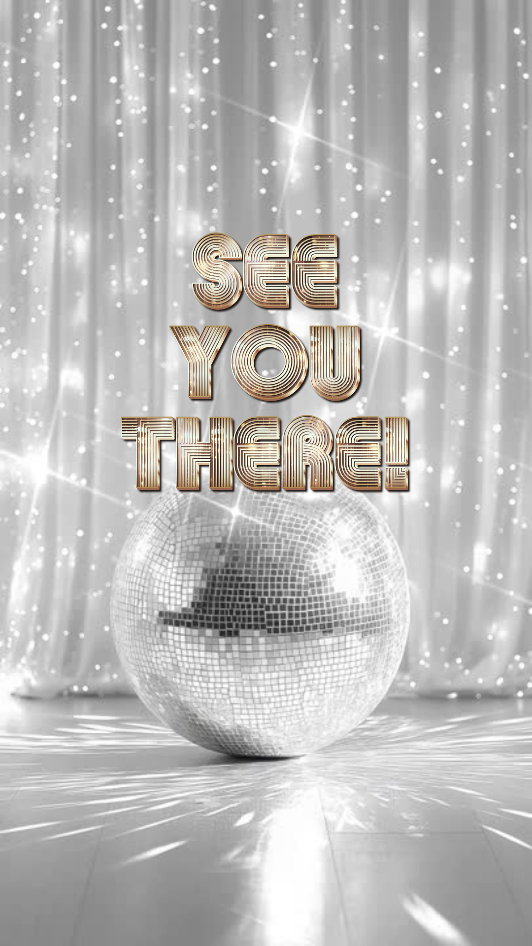 Editable disco ball video invite blue retro