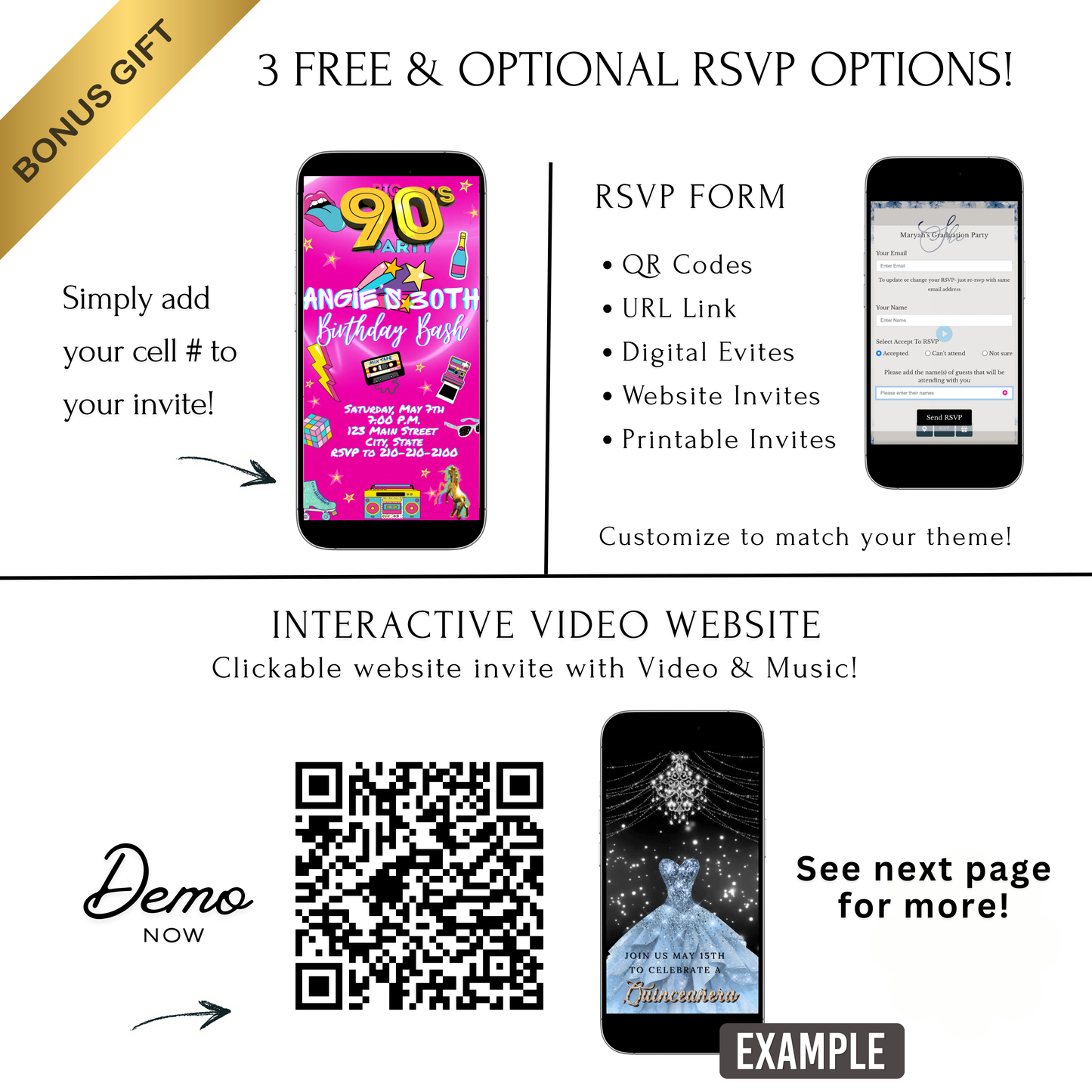 Editable 90s Video invitation | Animated Throwback 80s, 90s, 2000s