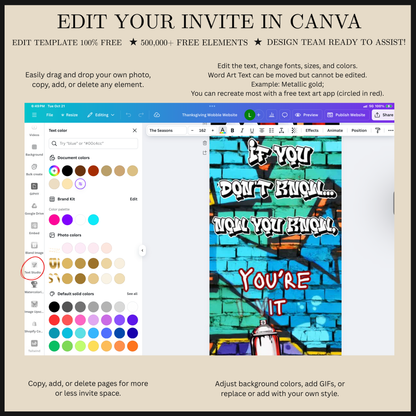 90s Video Invitation | Editable 80s 90s 2000s Birthday Party Invite | Digital Hip Hop Canva Template