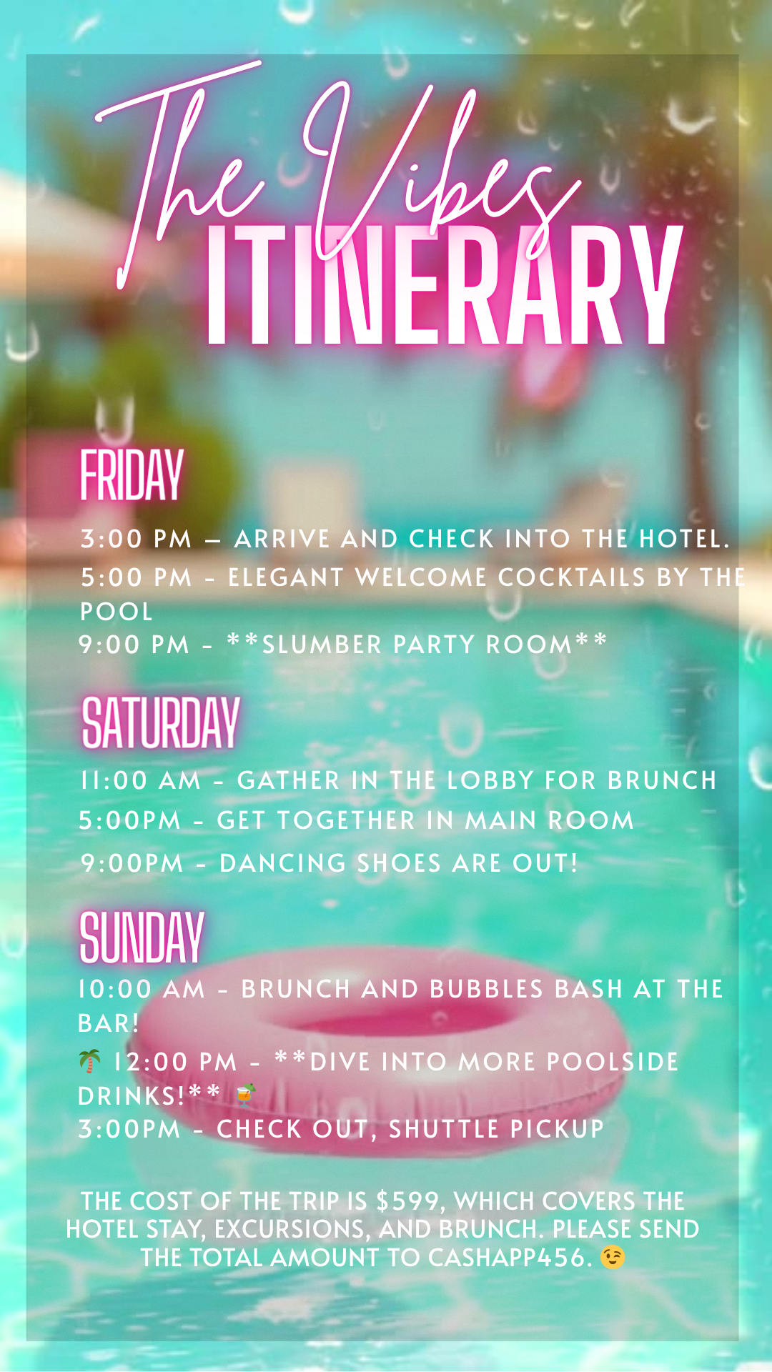 Personalized girls trip celebration video invite