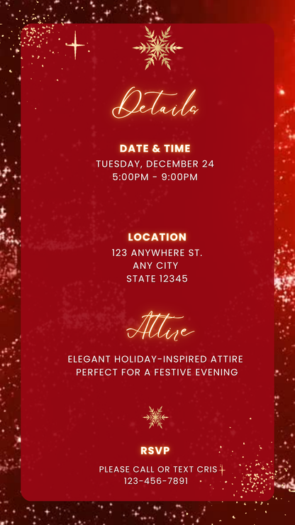 Personalized festive light celebration video invite